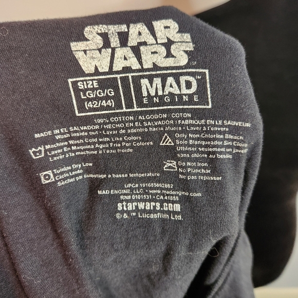 Star Wars Size Large(42-44) By Mad Engine Wanted Shirt - Picture 6 of 6